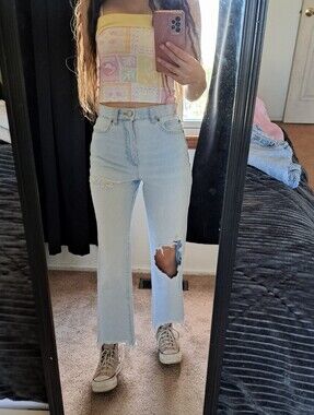 Garage Vintage Straight Leg Distressed Jeans size 25